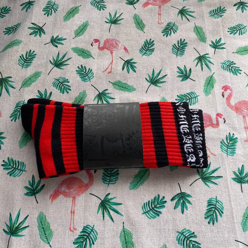 Chrome Hearts Sport Striped Ch Logo Crew Socks - Picture 2 of 5